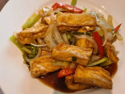 Ginger and spring onion tofu